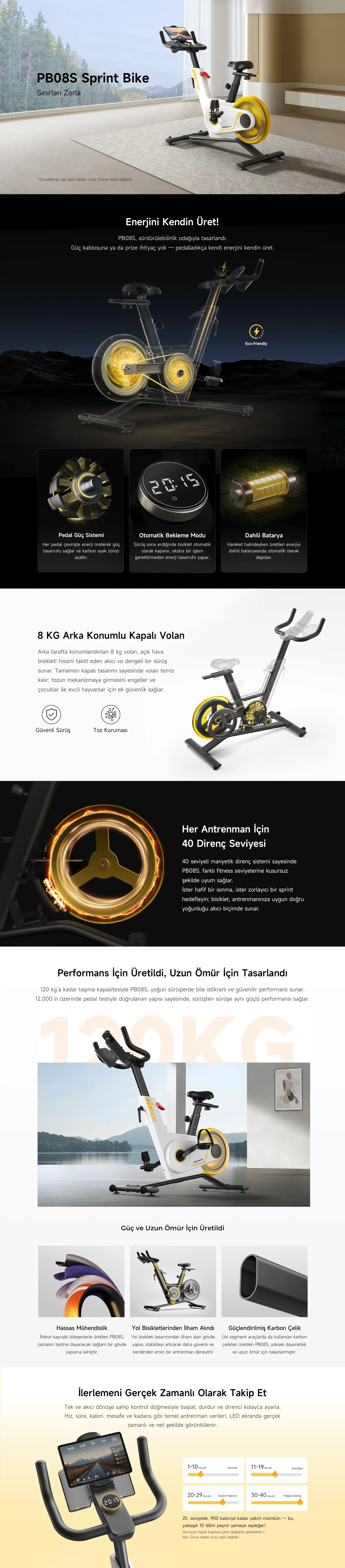 Kingsmith PB08S Spinning Bike detaylı açıklama