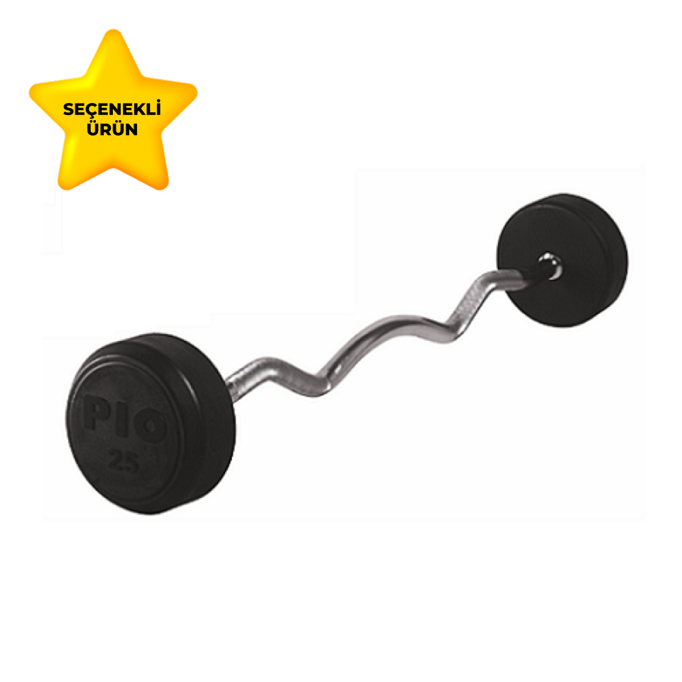 Protech Fixed Curl Rubber Barbell