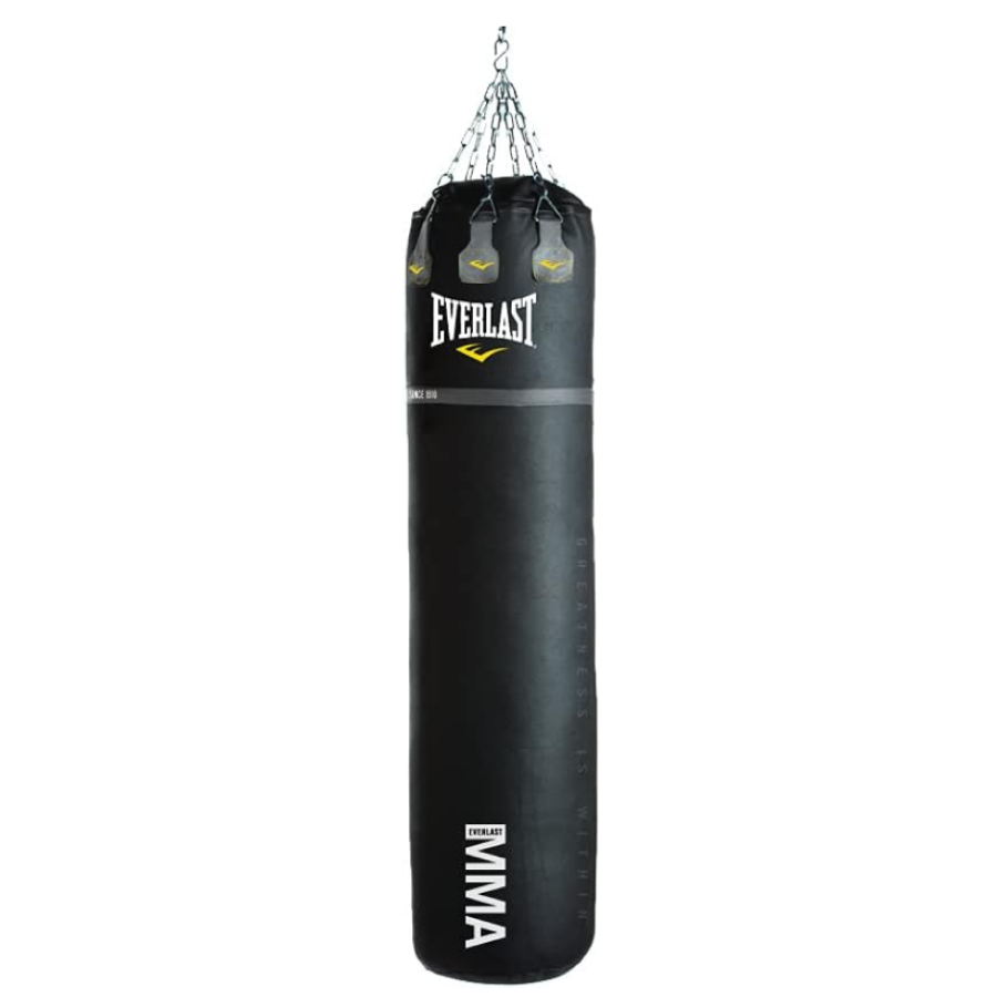 Everlast Super Leather Thai Heavy Bag, 150lb, Black + Chain