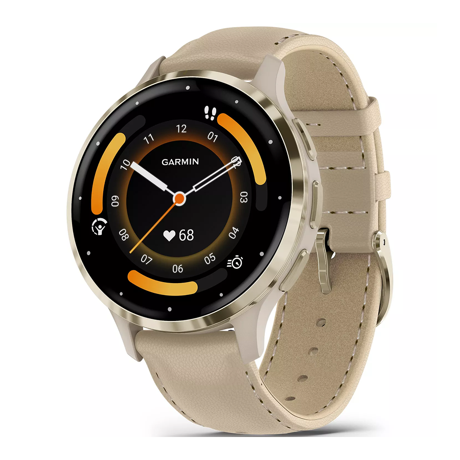 Garmin Venu 3S, 41mm, GPS, Wi-Fi, Fr. Gray + Soft Gold, Leather, EMEA/ANZ