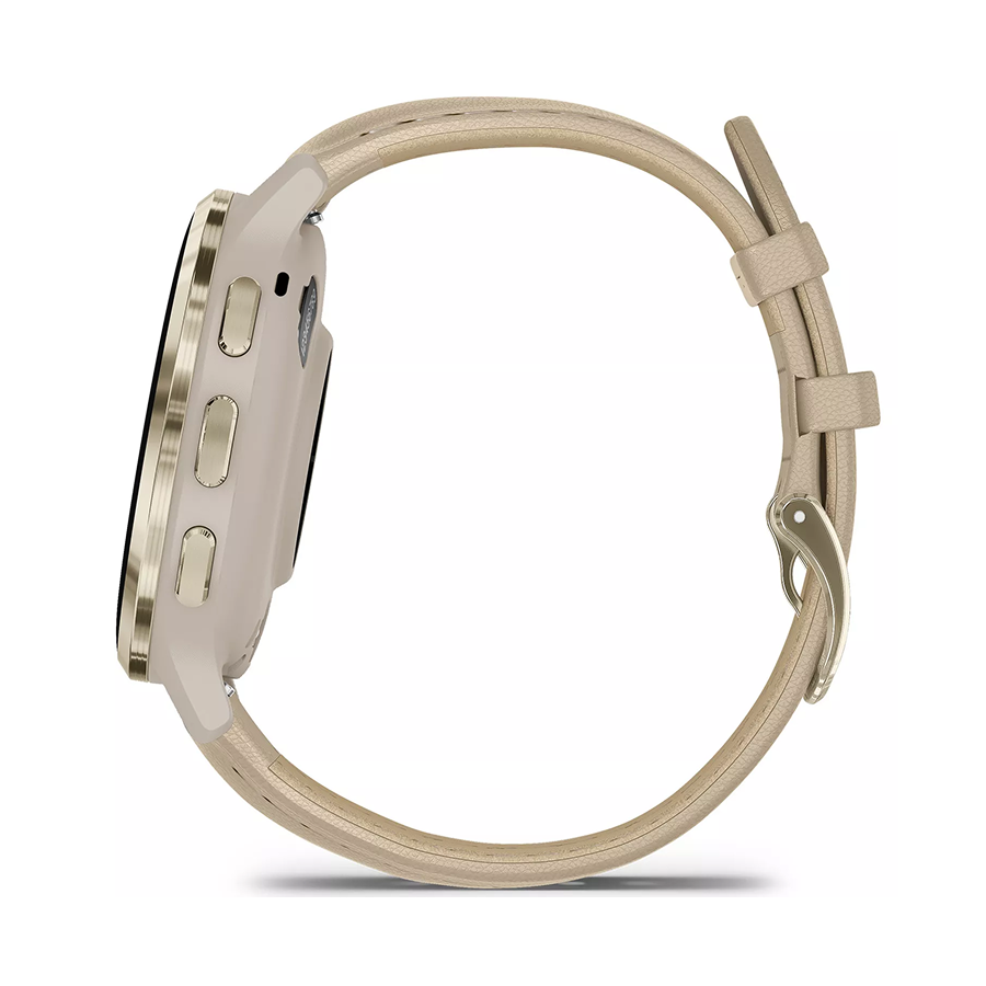 Garmin Venu 3S, 41mm, GPS, Wi-Fi, Fr. Gray + Soft Gold, Leather, EMEA/ANZ
