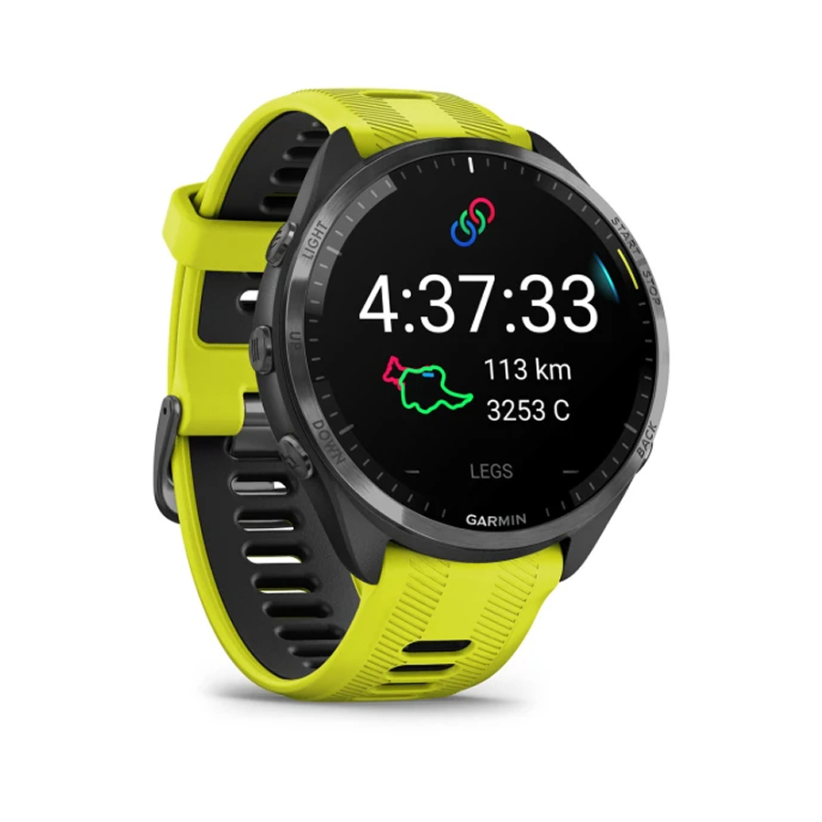 Garmin Forerunner 965, Karbon Gri DLC Titanyum Sarı | Siyah