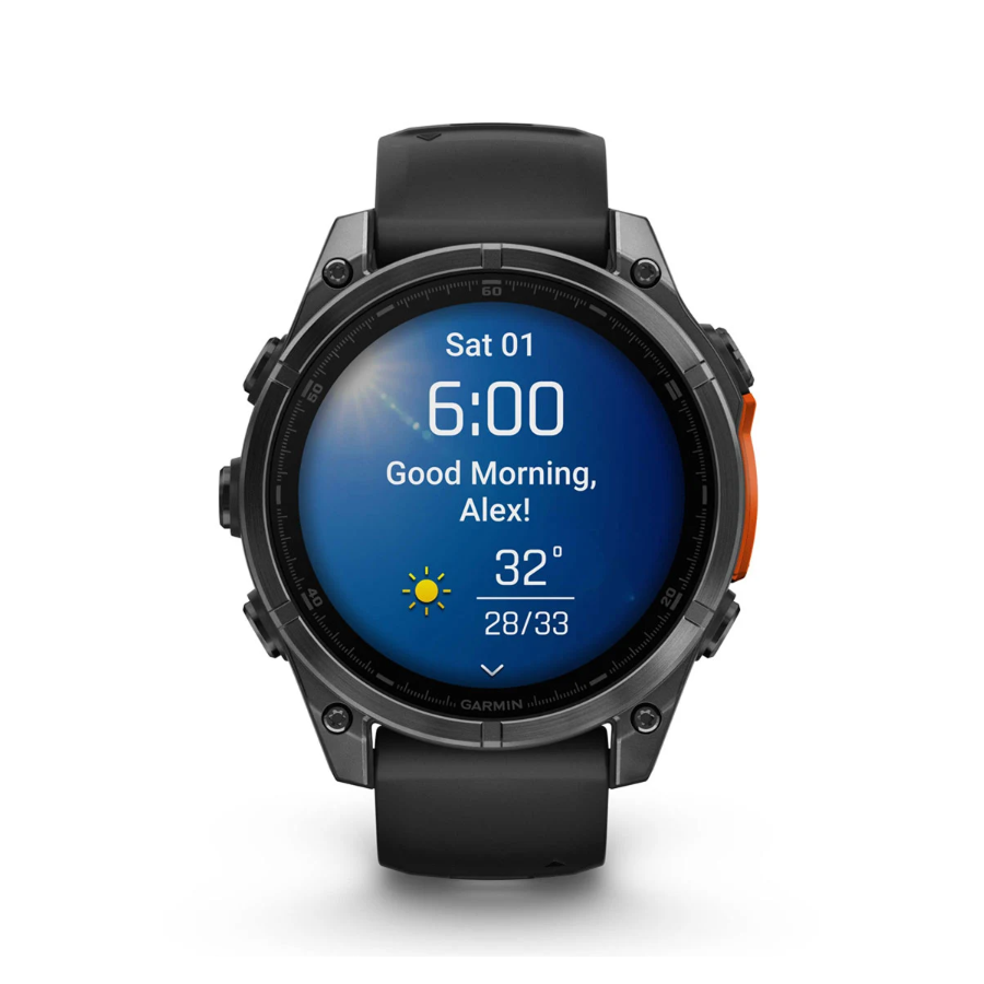 Garmin fenix 8 Smartwatch 47mm AMOLED in Slate Gray with Black Silicone Band