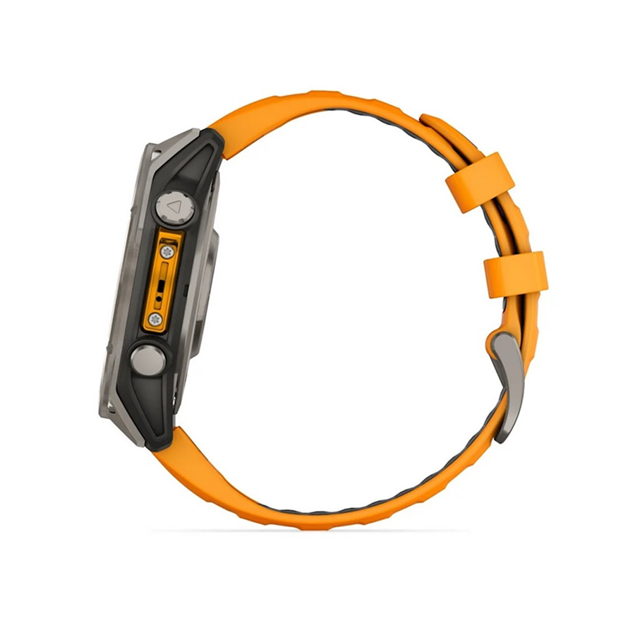 Garmin Fenix® 8 AMOLED Sapphire – 47mm Titanyum Kasa, Spark Orange / Graphite Silikon Kayış