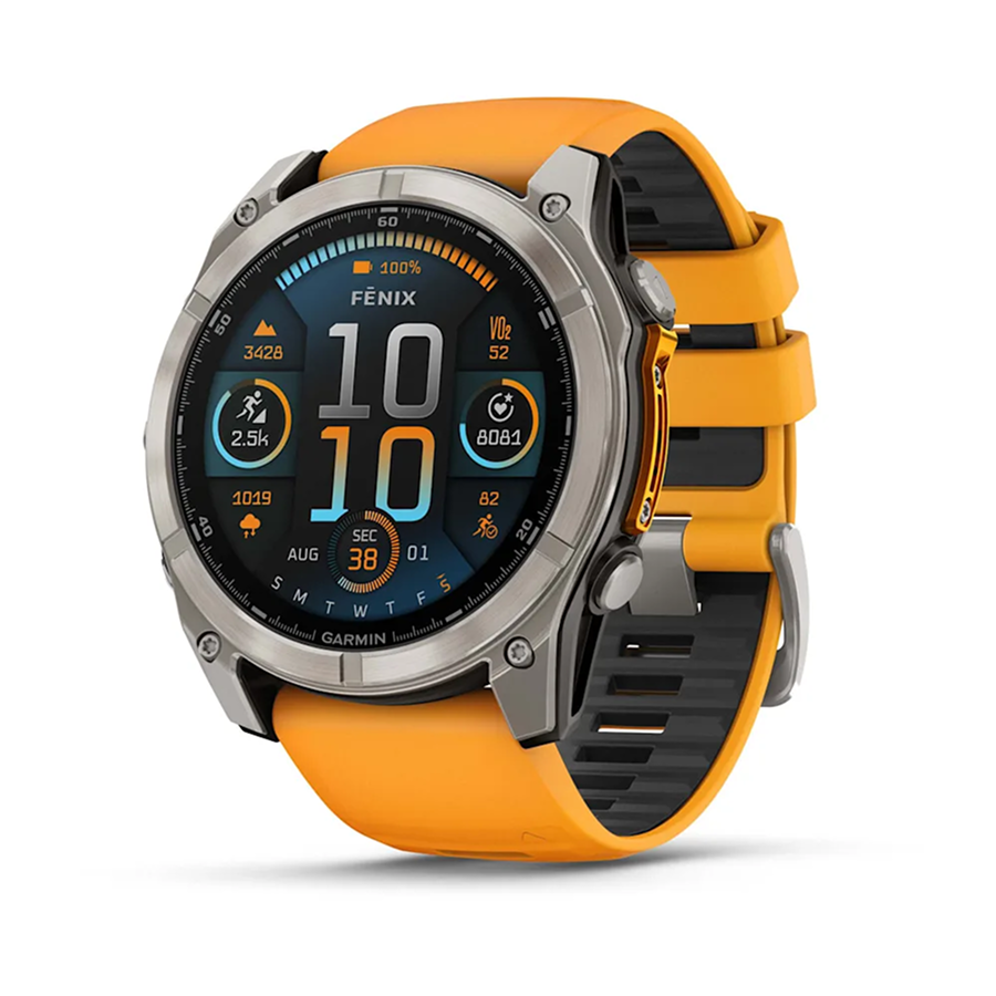 Garmin fenix 8 - 51 mm, AMOLED Sapphire, Titanium Orange/Graphite Strap