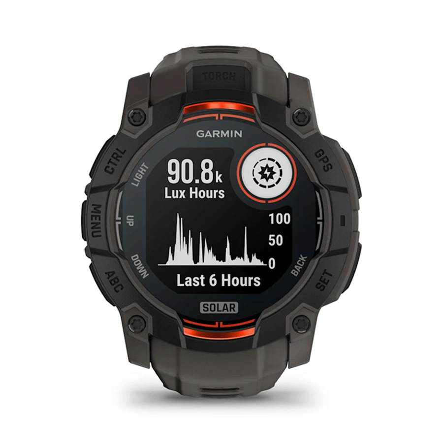 Garmin Instinct® 3 – 50 mm, Solar – Black with Charcoal Band