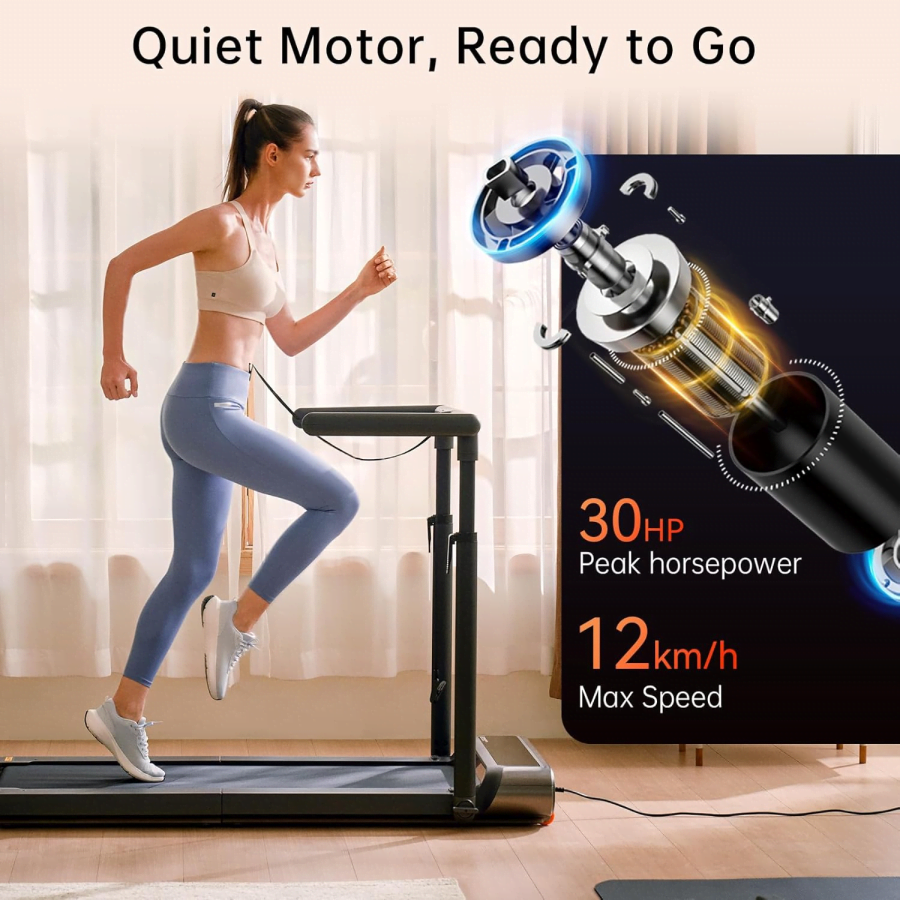 WalkingPad R3 Hybrid+ (Yan Tutmaçlı) 1-12 km/h, Ev ve Ofis için Kompakt Sessiz Koşu Bandı