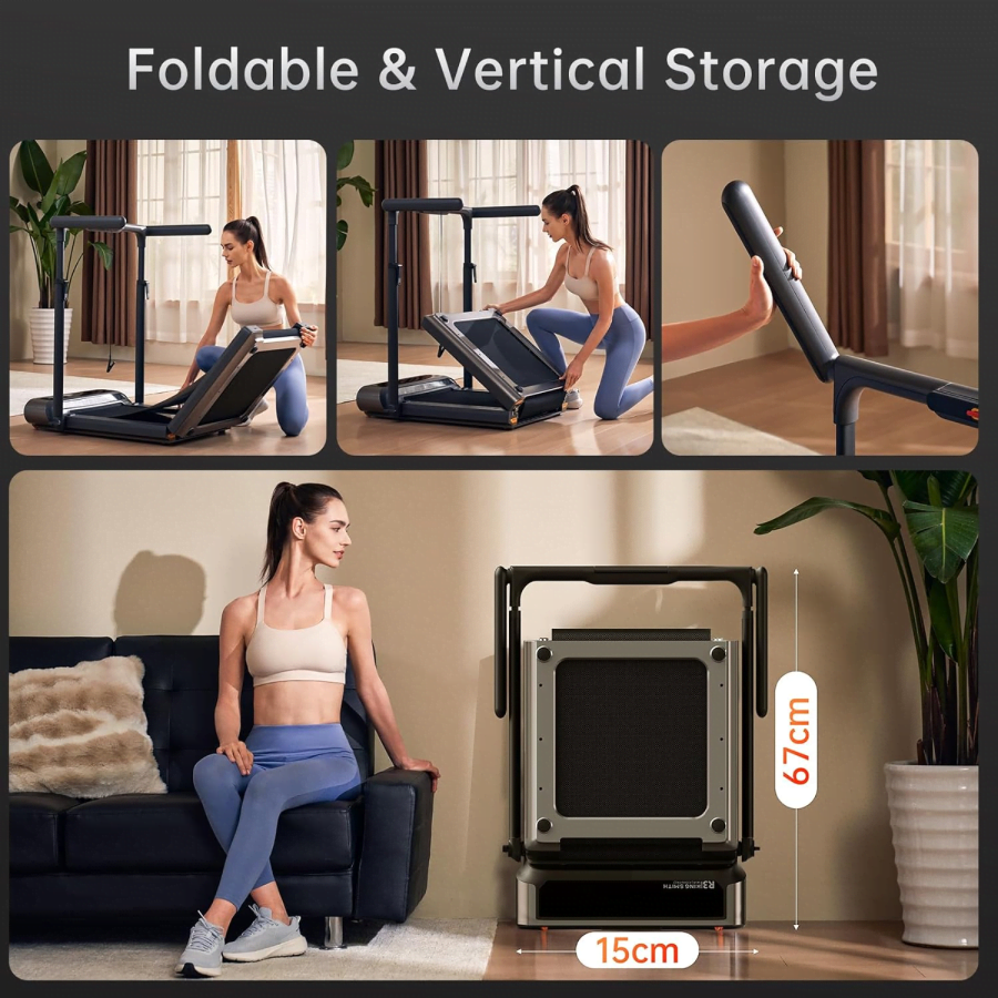 WalkingPad R3 Hybrid+ (Yan Tutmaçlı) 1-12 km/h, Ev ve Ofis için Kompakt Sessiz Koşu Bandı