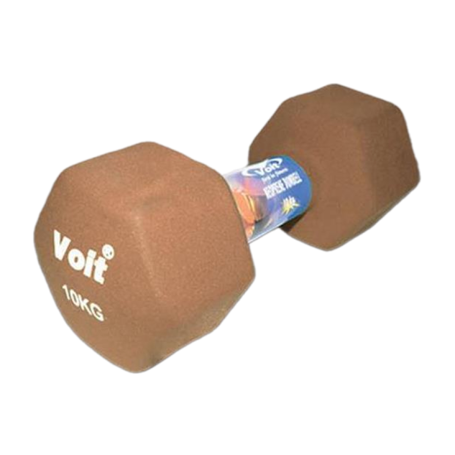 Altıgen Neopren Dumbbell 10 KG - Kahverengi