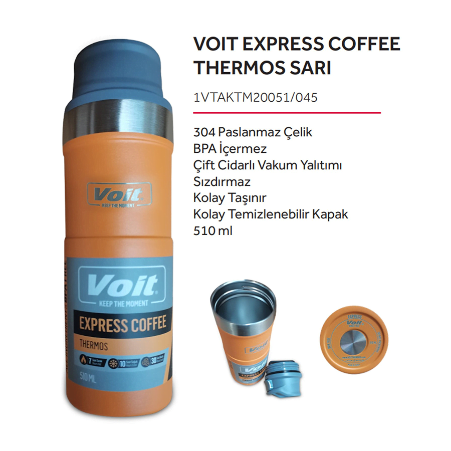 Термос Voit Express Coffee 510 мл - желтый
