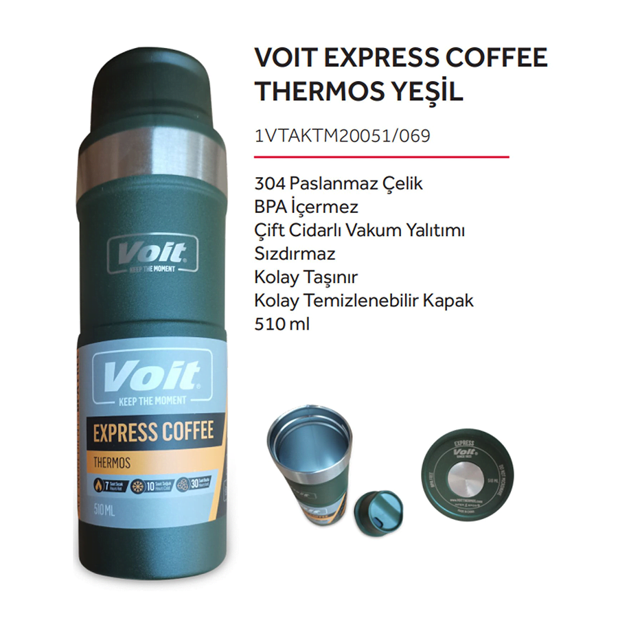 Voit Express Coffee Termos 510 ml - Yeşil