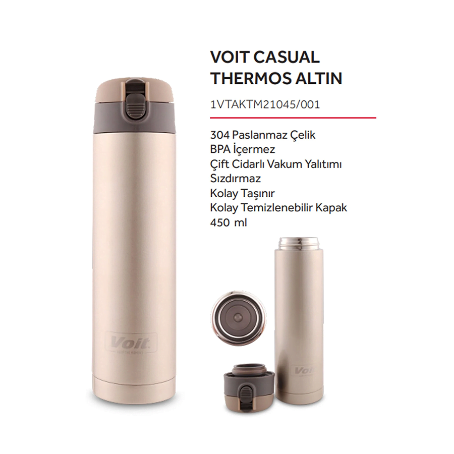 Voit Casual Termos 450 ml - Altın